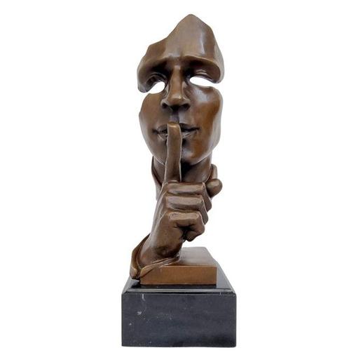 STB-ART - sculptuur, A whispering man - 45 cm - Brons,, Antiek en Kunst, Kunst | Designobjecten