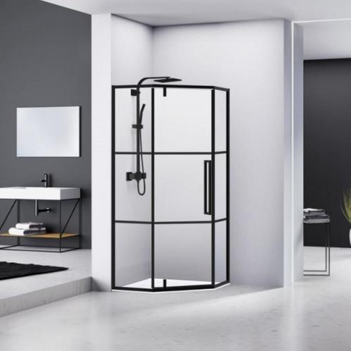 Douchecabine Van Rijn Vijfhoek Aluminium Zwart 100x200, Doe-het-zelf en Verbouw, Sanitair, Douche, Nieuw, Ophalen of Verzenden