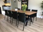 Set van 8 leren eetkamerstoelen - zwart leer, Overige kleuren, Nieuw, Leer, Ophalen of Verzenden