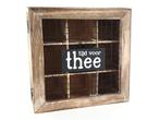 Theedoos met raster tijd voor thee 23x23 cm natural / black, Ophalen of Verzenden, Nieuw