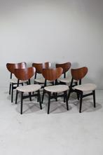 6x Vintage eetkamerstoelen G-plan, beige, jaren 60, Huis en Inrichting, Zo goed als nieuw, Hout, Vijf, Zes of meer stoelen