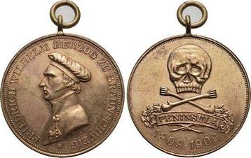 Bronze-medaille 1909 Braunschweig-herzogtum Friedrich Wil...