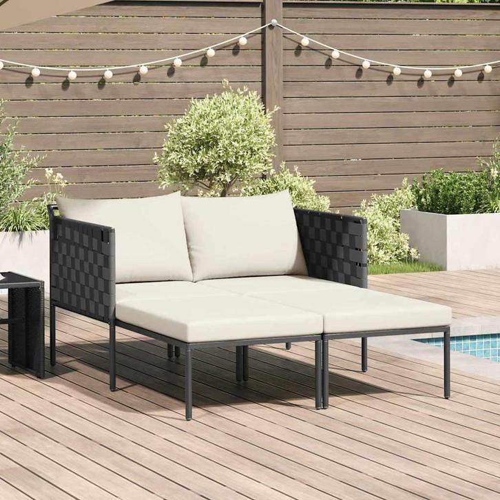 vidaXL Ligstoel met kussen Antraciet 115 x 153 x 69.5cm, Tuin en Terras, Ligbedden, Nieuw, Verzenden