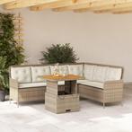 vidaXL 2-delige Loungeset met kussens poly rattan beige, Tuin en Terras, Tuinsets en Loungesets, Verzenden, Nieuw, Rotan, Loungeset