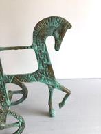 sculptuur, Etruskische Ridder te paard - 18 cm - Gepatineerd