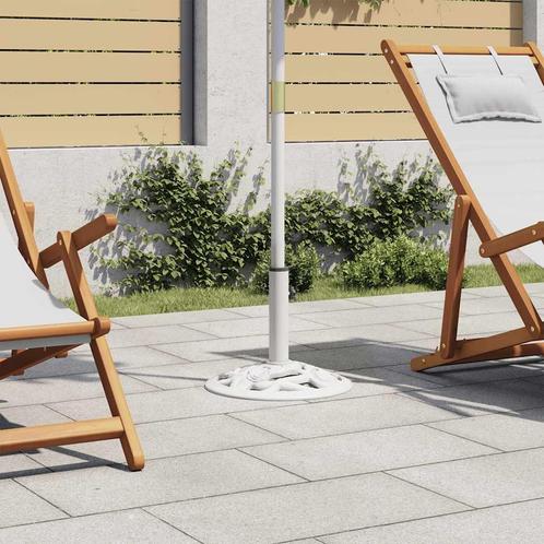 vidaXL Parasolvoet 9 kg 40 cm gietijzer wit, Tuin en Terras, Parasols, Parasolvoet, Nieuw, Minder dan 1 meter, Verzenden