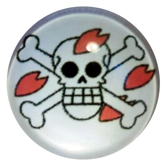 Fako Bijoux - Click Button - Glas - Schedel Heart, Sieraden, Tassen en Uiterlijk, Armbanden, Verzenden