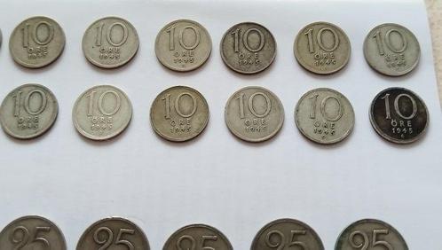 Zweden. Lot 22 coins (10 ore) + 24 coins (25 ore) 1945, Postzegels en Munten, Munten | Europa | Niet-Euromunten
