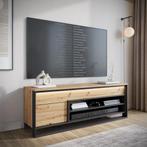 Meubella TV-Meubel eiken 155 cm - TV kast met LED, Huis en Inrichting, Kasten | Televisiemeubels, Overige materialen, Verzenden
