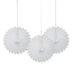Papieren Waaiers Wit 15cm 3st, Verzenden, Nieuw