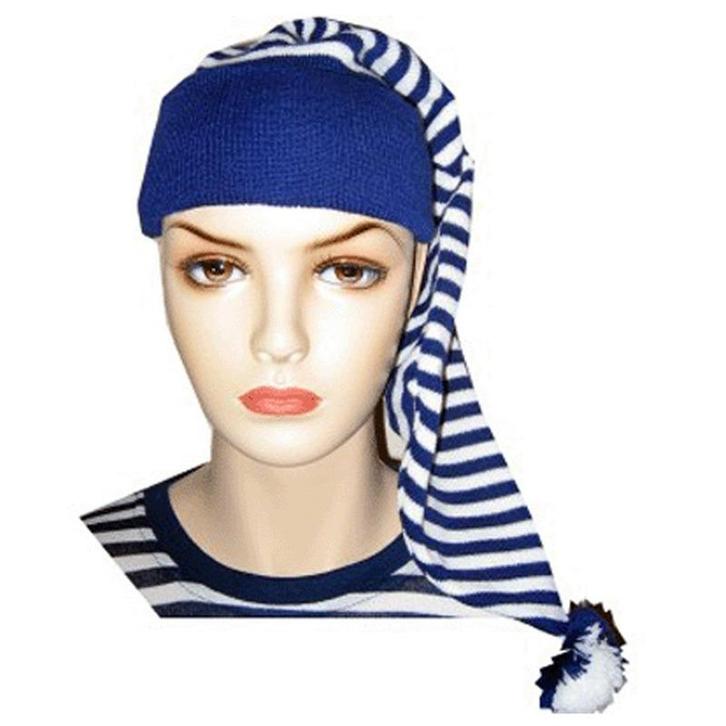 Slaapmutsen blauw/wit verkleedmuts - Feesthoeden overig, Hobby en Vrije tijd, Feestartikelen, Verzenden