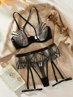 SALE - Luxe Kanten Lingerieset Van 44,95 Voor 29,95, Kleding | Dames, Verzenden, Zwart, Setje
