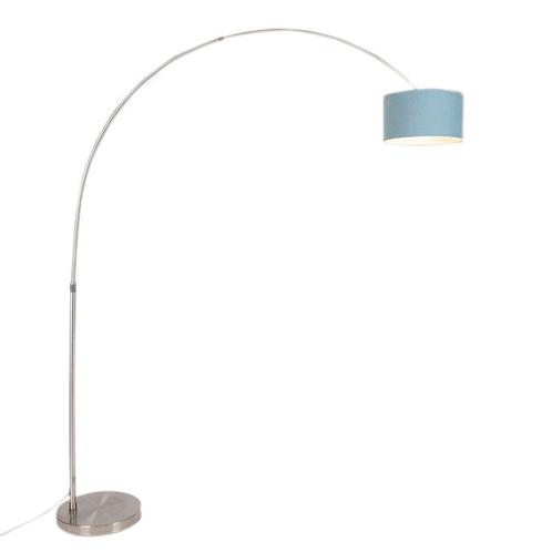 Booglamp staal met kap 35/35/20 blauw verstelbaar - XL, Huis en Inrichting, Lampen | Vloerlampen, Nieuw, Overige materialen, 200 cm of meer