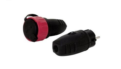 230V stekker met koppeling - Randaarde - IP44 - 3x 1,5mm, Doe-het-zelf en Verbouw, Elektra en Kabels, Schakelaar, Nieuw, Ophalen of Verzenden
