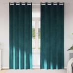 vidaXL Gordijnen met gordijnen 2 pcs Donkergroen 140 x 225, Verzenden, Nieuw, Groen