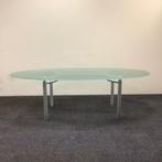 Tweedehands design vergadertafel 240x118 cm,  met glazen, Ophalen of Verzenden, Gebruikt, Bureau