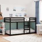 vidaXL Stapelbed 90x200 cm massief grenenhout zwart, Huis en Inrichting, 90 cm, Eenpersoons, Verzenden, Zwart
