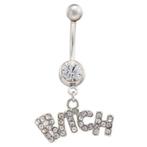 Fako Bijoux® - Navelpiercing - Bitch - Wit, Sieraden, Tassen en Uiterlijk, Piercings, Verzenden, Nieuw