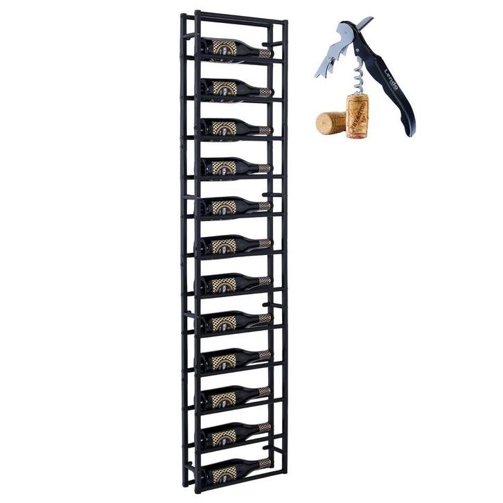Wijnrek | Rek voor muur | 12 flessen | Wandmontage | Staal, Huis en Inrichting, Woonaccessoires | Wijnrekken, 75 cm of meer, 5 tot 15 flessen
