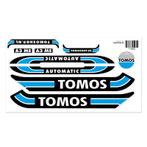 Sticker Tomos A3 MS Automatic cyaan blauw + gratis sticker, Fietsen en Brommers, Brommeronderdelen | Algemeen, Nieuw, Ophalen of Verzenden