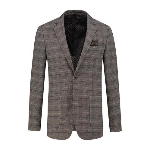 GENTS - Colbert ruit grijsbruin - 50, Kleding | Heren, Kostuums en Colberts, Verzenden