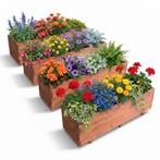 IvoQ Houten Plantenbakken Set van 4 – 120x40x32 cm – FSC Hou, Verzenden, Nieuw
