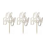Gouden Cocktailprikkers Oh Baby 7cm 12st, Verzenden, Nieuw