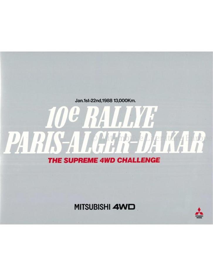 10E RALLYE PARIS-ALGER-DAKAR, THE SUPREME 4WD CHALLENGE, Boeken, Auto's | Boeken, Mitsubishi