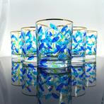 Secoloventesimo - Drinkservies (6) - Blauwe bladeren dof -