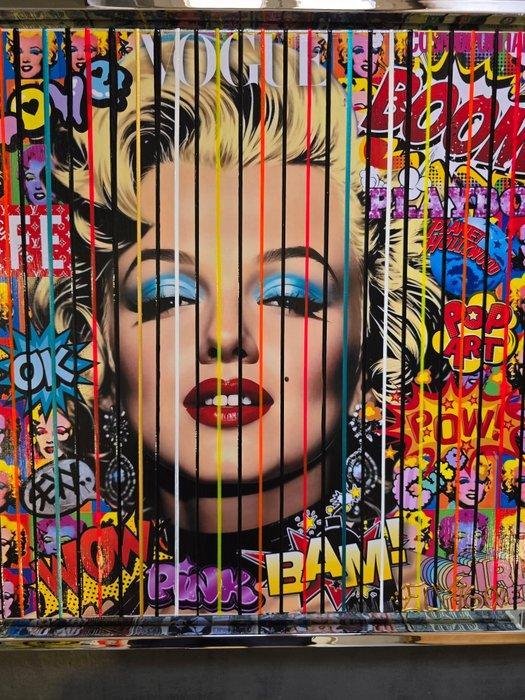 Elmago - Queen of pop culture Marilyn2 codebarre (large), Antiek en Kunst, Kunst | Schilderijen | Modern
