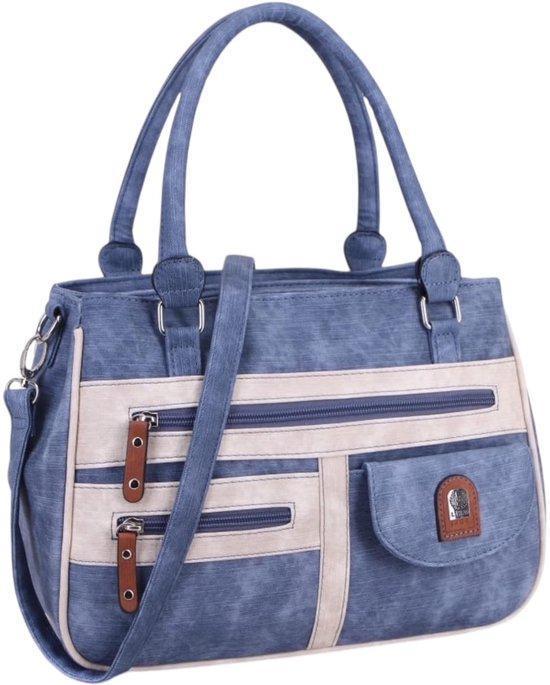 Dames Schoudertas Handtas Kort en Lang Hengsel Veel Vakken, Sieraden, Tassen en Uiterlijk, Tassen | Damestassen, Handtas, Blauw