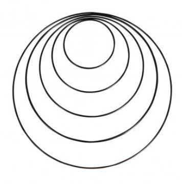 Metalen ringen diverse maten box 5st, zwart grootverpakking, Huis en Inrichting, Woonaccessoires | Kunstplanten en Kunstbloemen