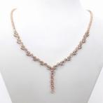 Halsketting - 14 karaat Roségoud - 2.22ct. tw. Roze Diamant, Nieuw