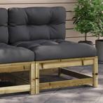 vidaXL Tuinbank zonder armleuningen met kussens hout, Tuin en Terras, Tuinsets en Loungesets, Verzenden, Nieuw