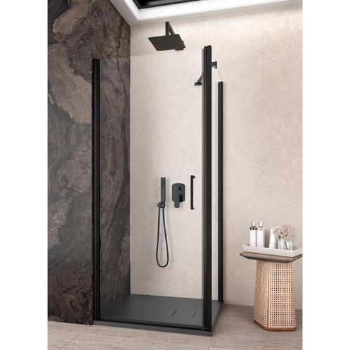 Douchecabine Lacus Giglio Evo 1 Klapdeur Helder Glas Zwart, Doe-het-zelf en Verbouw, Sanitair, Douche, Nieuw, Ophalen of Verzenden