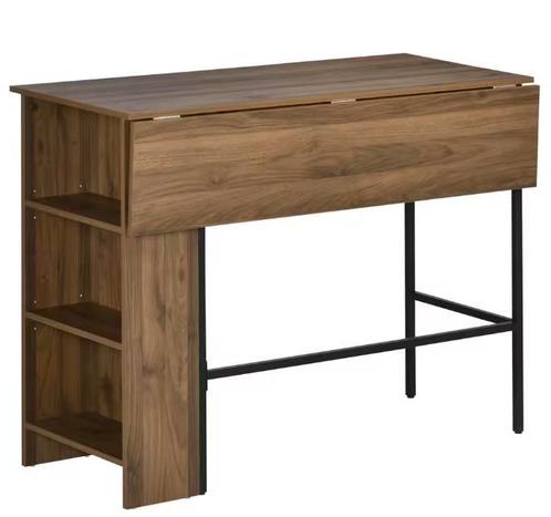 Uitschuifbare Bartafel met Opbergplanken – 120x76x91 cm, Huis en Inrichting, Tafels | Salontafels, Nieuw, Verzenden