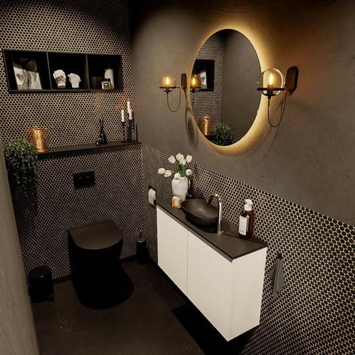 MONDIAZ FOWY toiletmeubel 80cm kleur talc. Waskom positie, Doe-het-zelf en Verbouw, Sanitair, Bad, Nieuw, Ophalen of Verzenden
