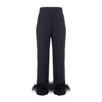 Nenette • zwarte pantalon met veren • XXS (IT38), Kleding | Dames, Nieuw, Nenette, Maat 34 (XS) of kleiner, Zwart