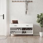 vidaXL Schoenenbank 102x35x55 cm bewerkt hout hoogglans wit, Verzenden, Nieuw