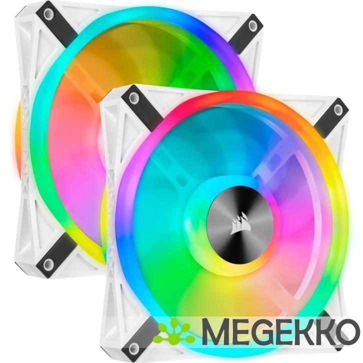 Corsair iCUE QL140 RGB PWM White Dual Fan Kit with Lighting, Computers en Software, Computerkoelers, Nieuw, Verzenden