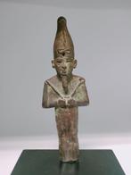 Oude Egypte, late periode Bronzen Osiris-standbeeld 17,50