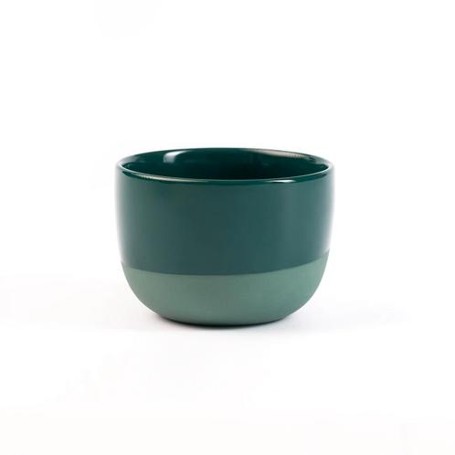 Cappuccino Kopje &#8211; Half Glazed | Pine Green, Witgoed en Apparatuur, Koffiemachine-accessoires, Nieuw, Verzenden