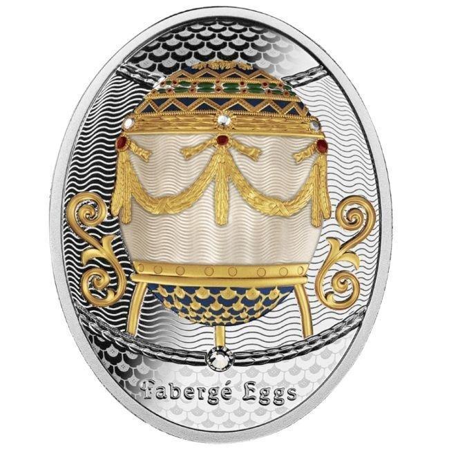 Niue. 1 Dollar 2023 Cradle with Garlands Faberge Eggs Series, Postzegels en Munten, Edelmetalen en Baren