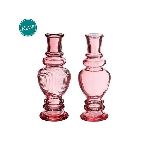 Gekleurd glazen flesje venice vaasje, kandelaar soft pink  /, Hobby en Vrije tijd, Knutselen, Nieuw, Ophalen of Verzenden
