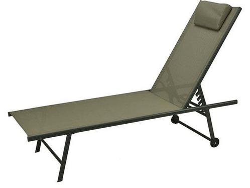 KM Loungebed met Kussen - Verstelbaar - 185 x 55 x 32 cm -, Huis en Inrichting, Woonaccessoires | Overige, Nieuw, Verzenden