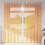 vidaXL Gordijnen met lussen 2 st 140x245 cm oranje, Huis en Inrichting, Stoffering | Gordijnen en Lamellen, Verzenden, Nieuw