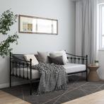 vidaXL Slaapbank metaal zwart 90x200 cm, Huis en Inrichting, 90 cm, Eenpersoons, Verzenden, Zwart