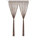 vidaXL Gordijn macramé 140x240 cm katoen taupe, Verzenden, Nieuw