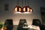 Elegante hanglamp PERLOTTA koper met 5 kappen bollamp -, Huis en Inrichting, Lampen | Hanglampen, Nieuw, Ophalen of Verzenden