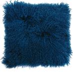 Luxe Mongools Bont Kussensloop - Suède met Leren Achterkant, Verzenden, Nieuw